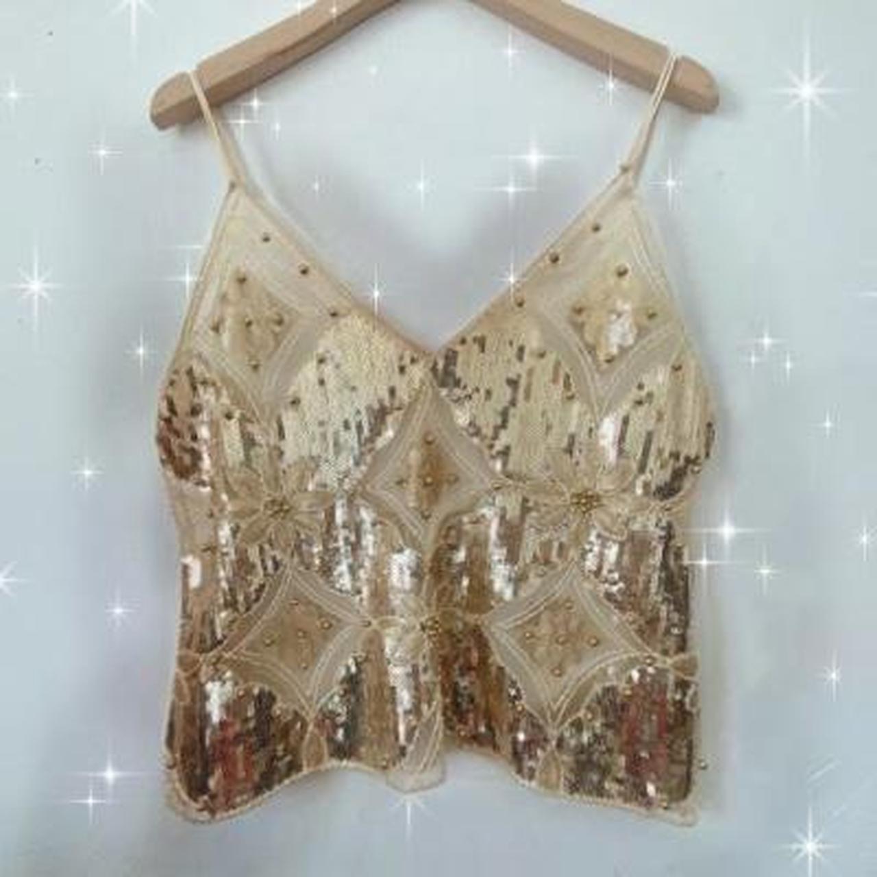 Gold Sequin Festival Tank Top