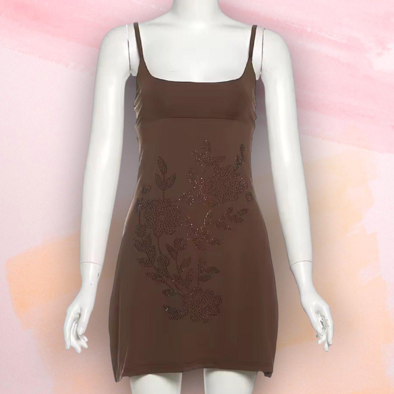 Sparkly Brown Y2K Vintage Mini Dress
