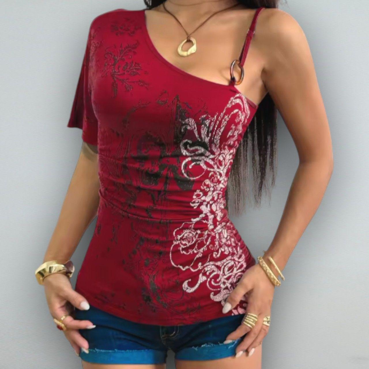 Red Hot Single Shoulder Top