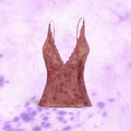 Peachy Pink Floral Lace Cami Top